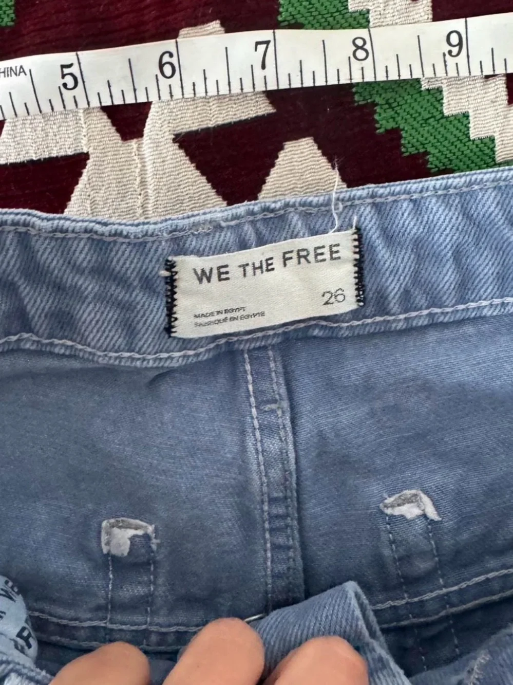 Free People Light Blue Wide Crop Jeans